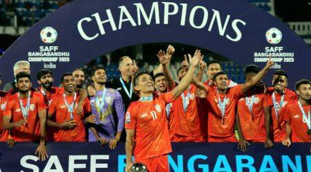 Watch: Crowd sings Vande Mataram and Maa Tujhe Salaam after India beat Kuwait to clinch SAFF Championship1